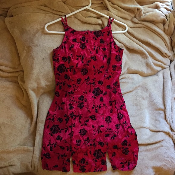 Byer California Dresses & Skirts - Silk mini dress with suede flowers!